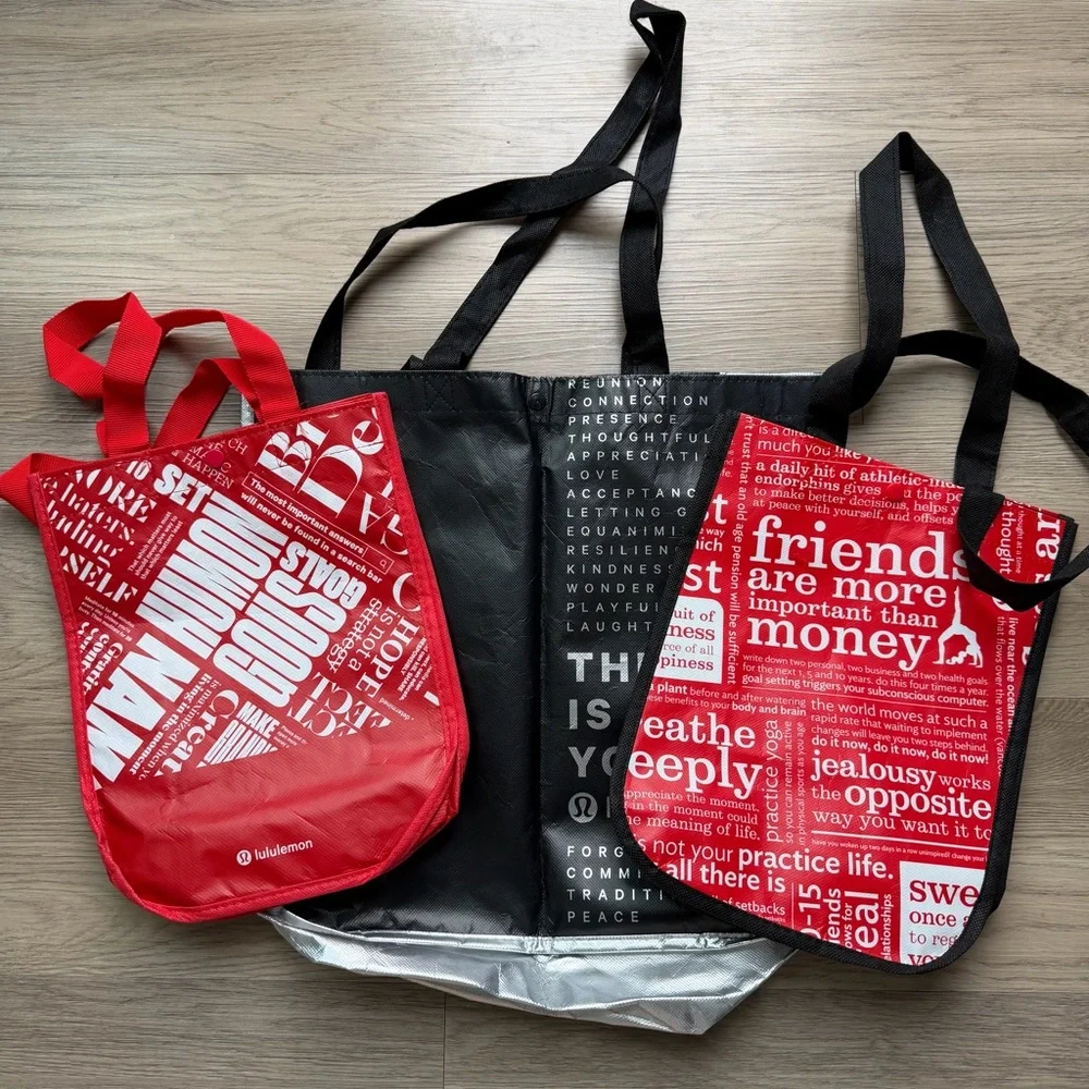 Lululemon Red and Black Tote Bags Set *Read Description - Picture 1 of 3